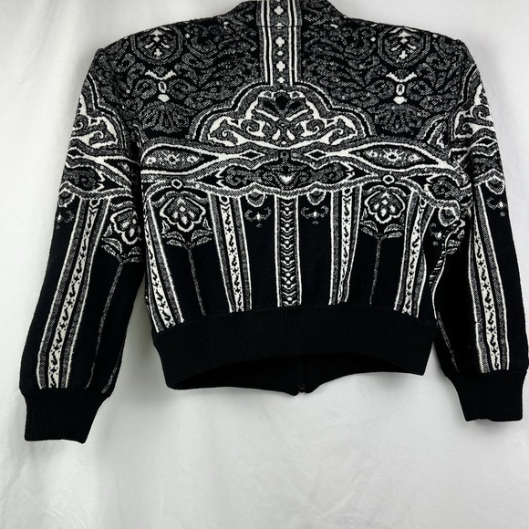 St John Santana Knit Jacket Womens 6 Black White Classic Elegant Preppy Chic - Picture 8 of 12